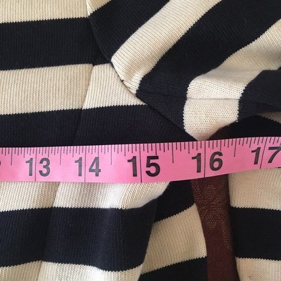 J. Crew Nautical Striped Cardigan Double Breasted Cream Navy blazer Size XXS - Picture 6 of 10